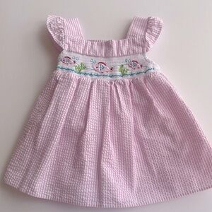 Smocked Seersucker Dress